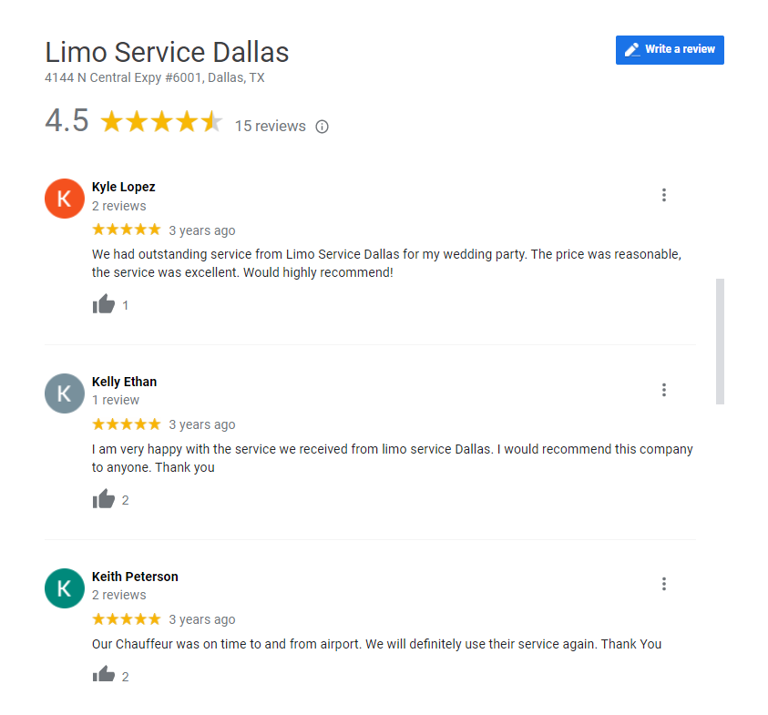 dallas limo services reviews