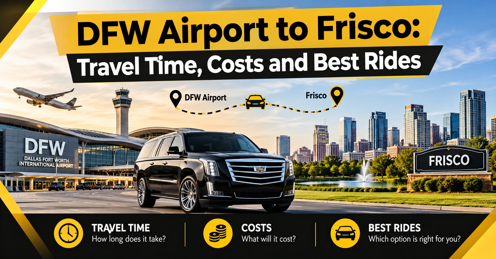 DFW Airport to Frisco Travel Time, Costs and Best Rides